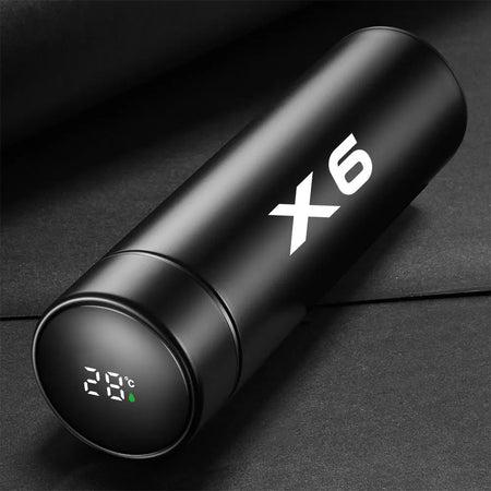Car Insulated Cup Smart Thermos Bottle - LED Temp Display For X6 / Red