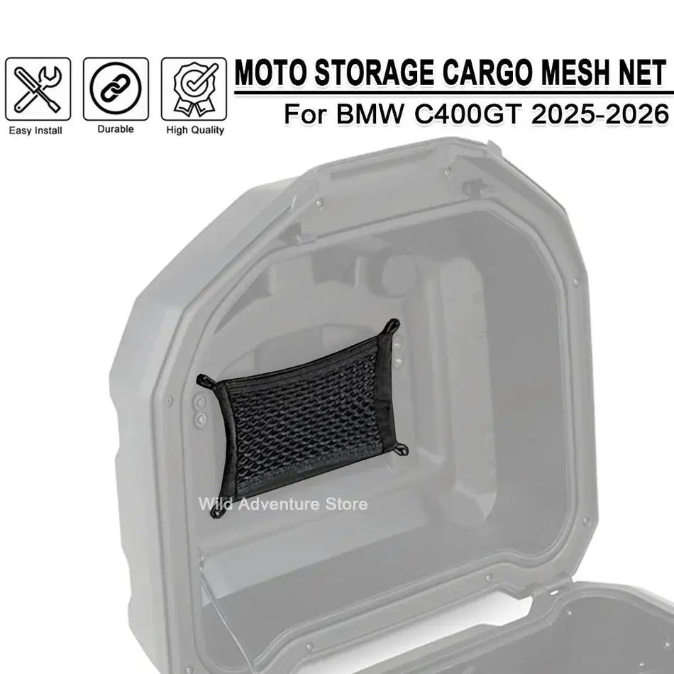 C400GT Motorcycle Storage Organizer Cargo Mesh Net For BMW C400 GT C 400 GT 2025-26 Luggage Storage Cargo Mesh Nets for Top Case by InterCyprus Trading Ltd