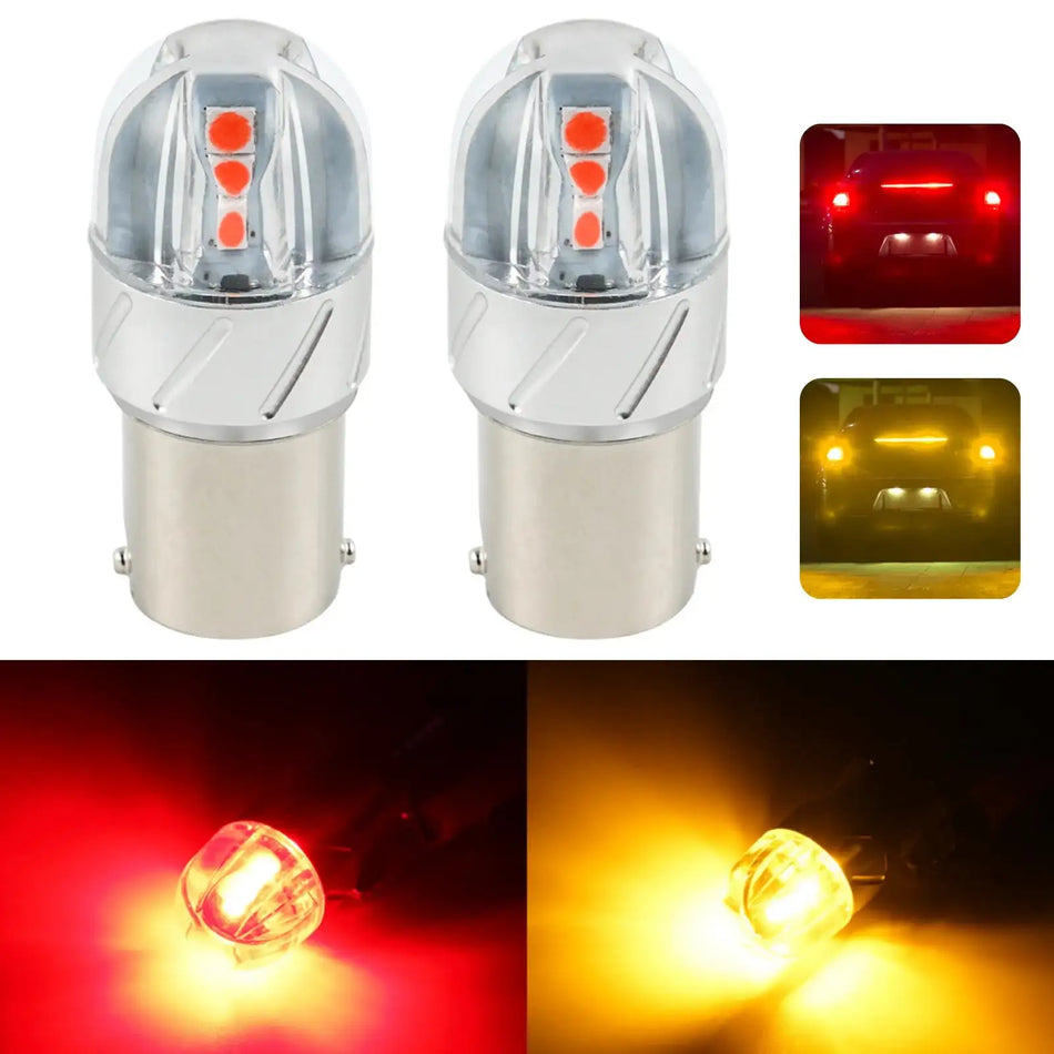 Bevinsee 2x LED Richtingaanwijzer Lampen 1156 1157 3157 Rood 12V