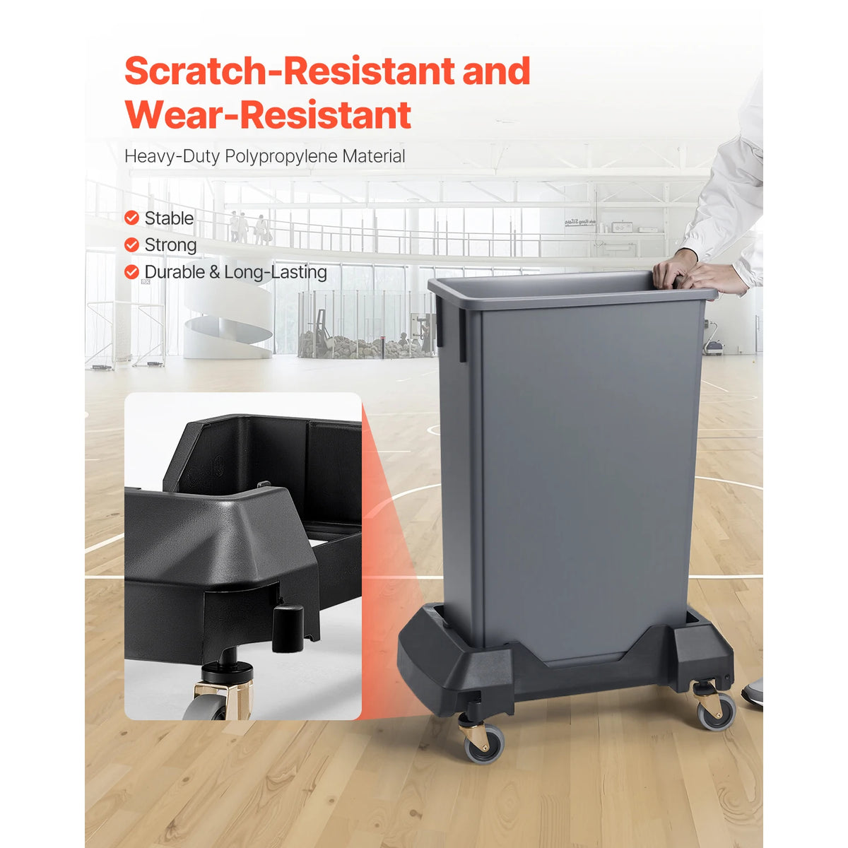 SucceBuy Trash Can Dolly XDL-90A-D - Lockable Wheels