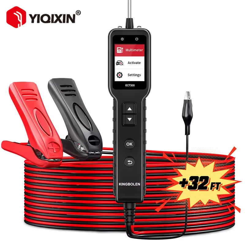 Kingbolen ECT300 Araç Devre Test Cihazı, 4'ü 1 Arada Güç Probu, 32 Ft Kablo LED Ekran