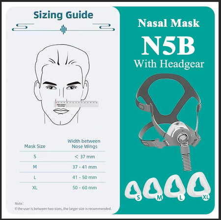 BMC N5B CPAP Nasal Mask - Quiet Sleep Comfort For Snoring