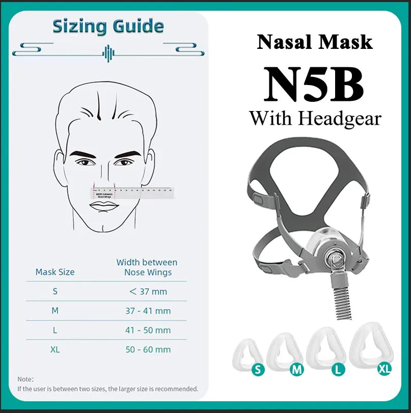 BMC N5B Burun CPAP Maskesi Başlık ile Otomatik CPAP BiPAP