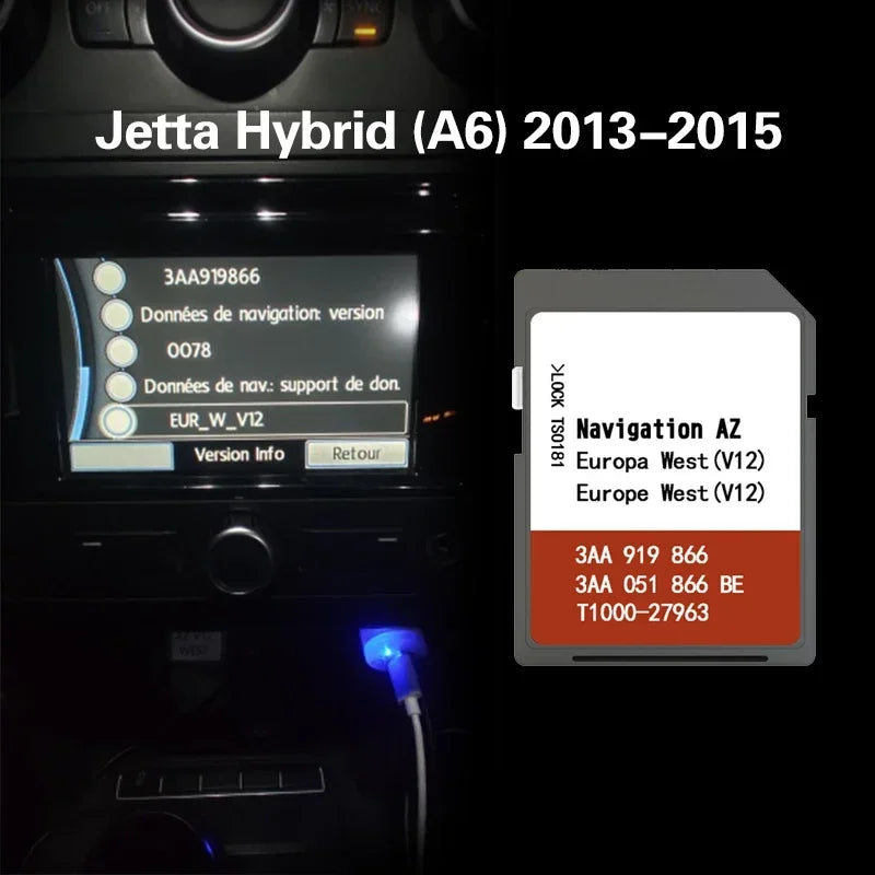 Sat Nav AZ V12 VW Jetta Hybrid 2013-2015 &ndash; WEST Map Jetta Hybrid A6 / CHINA