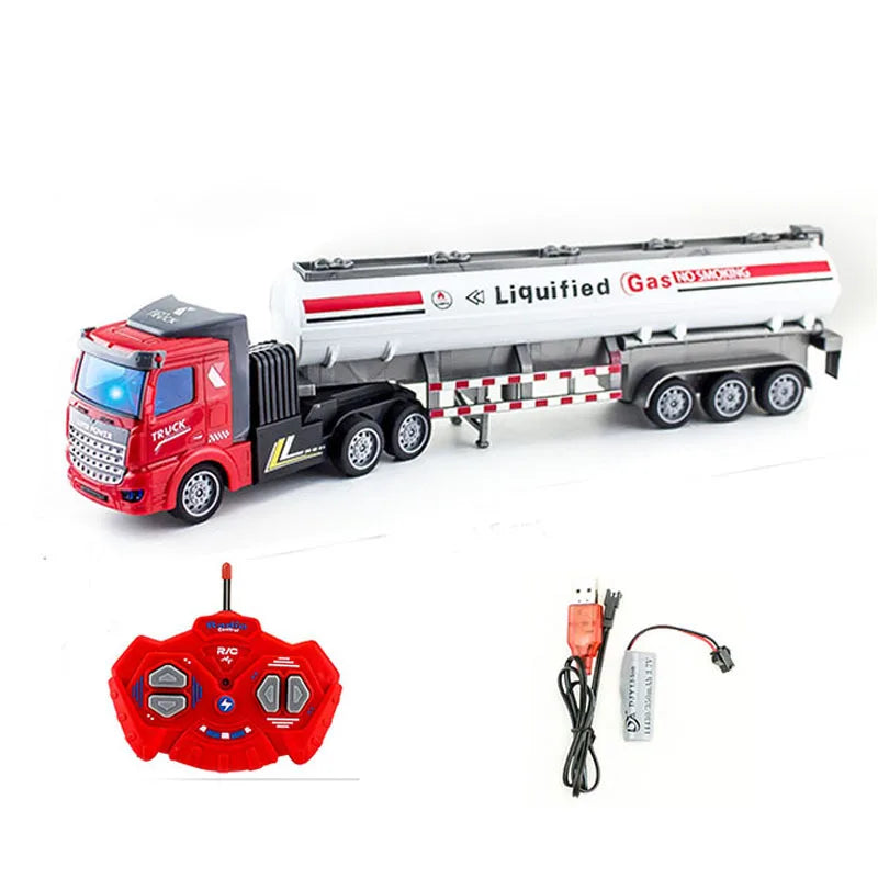 1/48 RC Truck Heavy-Duty Semi Trailer &ndash; 4 Channel RC Control Flat Tanker