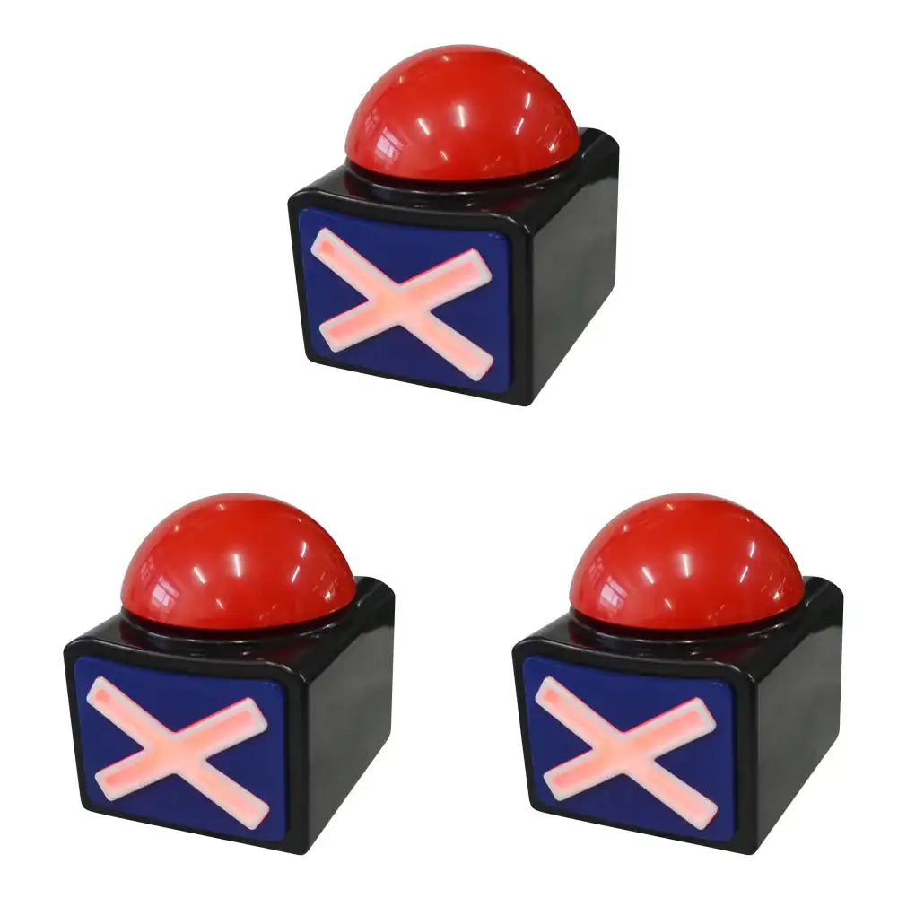 Red Buzzer Button Box With Sound And Light For Game Shows 3PCS