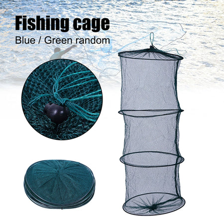 Foldable Multi-Layer Fishing Net: Durable Nylon Mesh for Various Fish