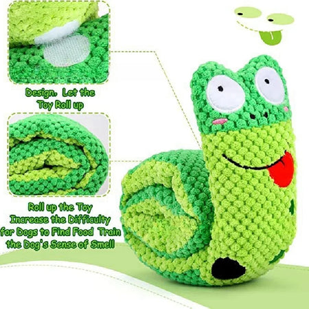 Interactive Plush Dog Puzzle Toy with Sound and Food Hiding Features - Foldable Chew Toy for Puppies and Dogs