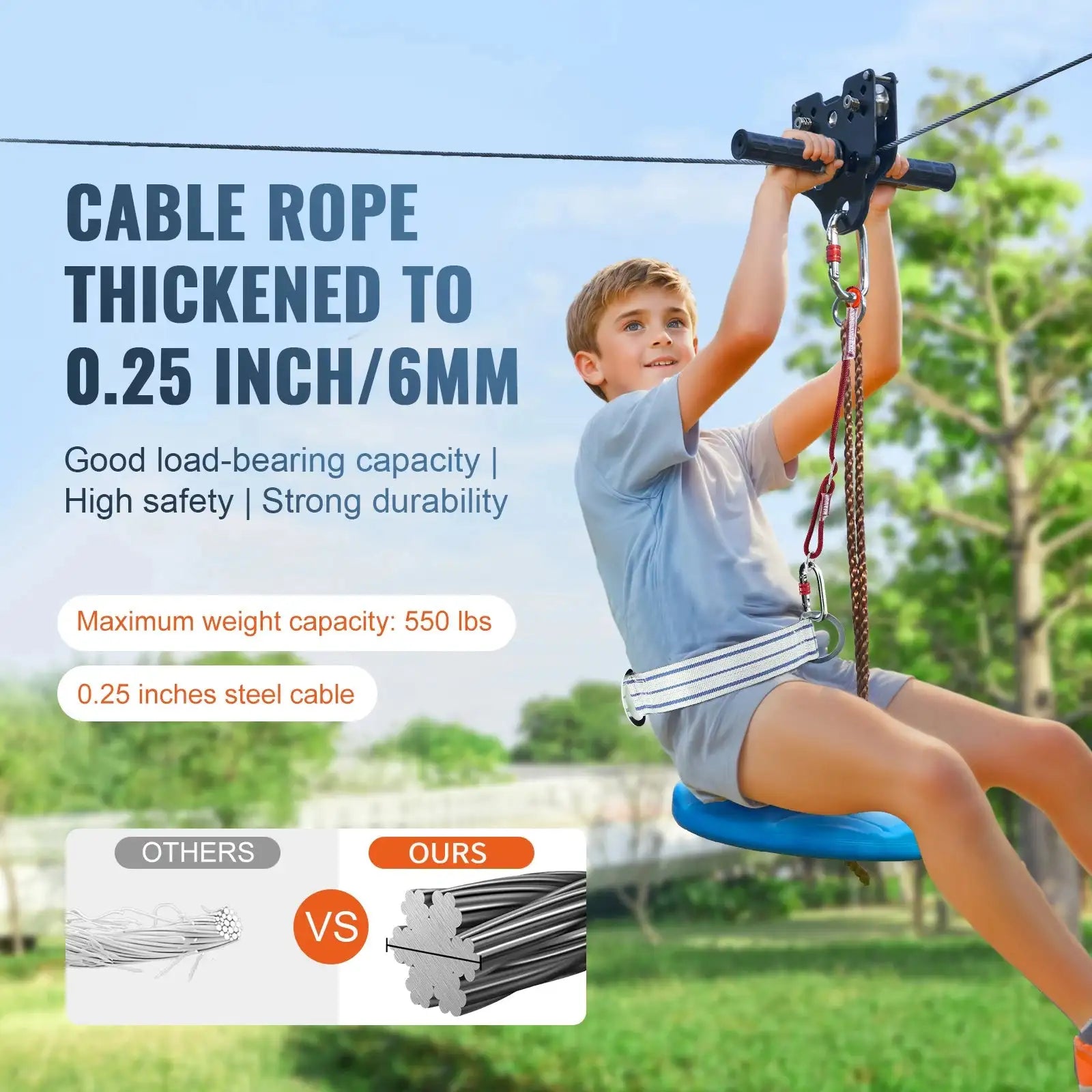 HL-120ft-005 Zipline Kit &ndash; Up To 500 Lbs Capacity