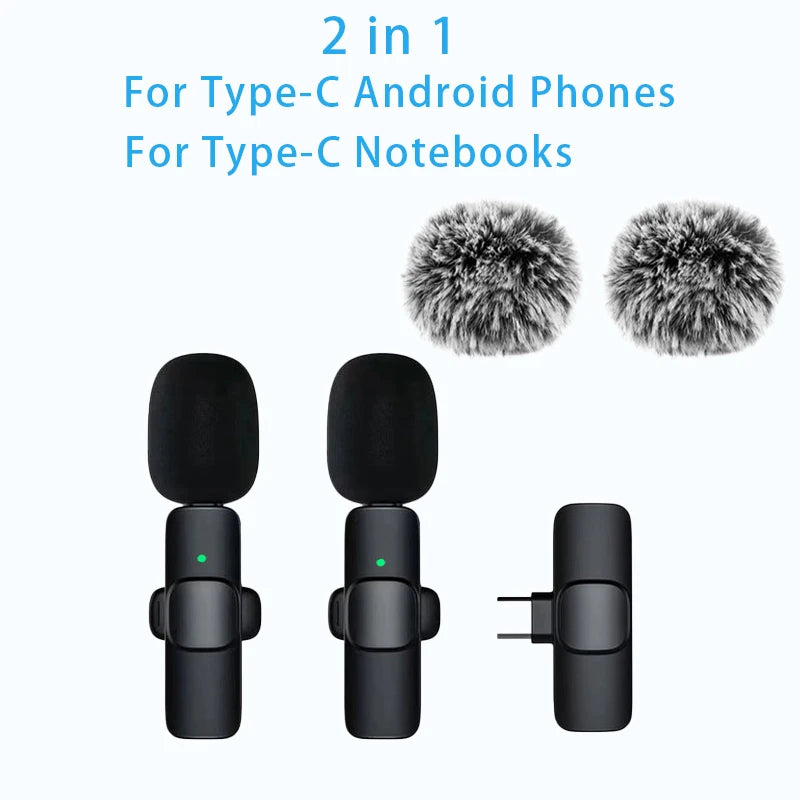 Buy Wireless Lavalier Microphone - Portable, Dynamic &amp; Omnidirectional 2in1 For Type-C
