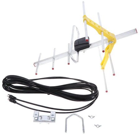 Outdoor 100 Mile Amplified 8 Yagi Antenna - HDTV 10dB Boost