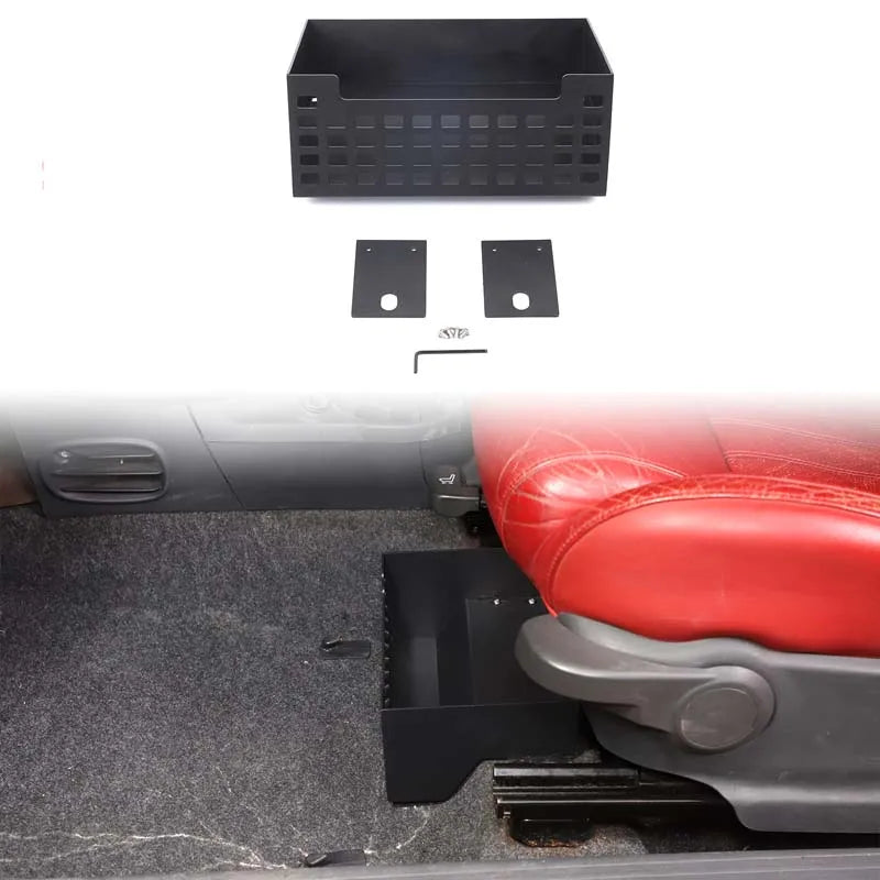 Καλάθι αποθήκευσης καθίσματος αυτοκινήτου από μαύρο κράμα αλουμινίου για Fiat 500