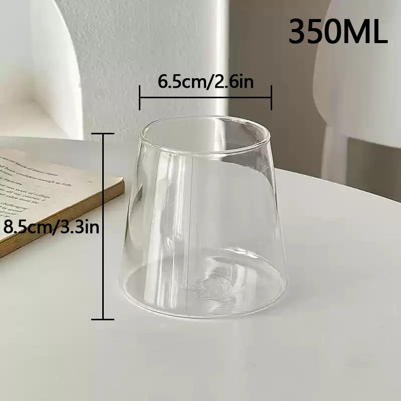 Heat Resistant Glass Mug - Aesthetic Handle Tea Cup 350ml / AS SHOW