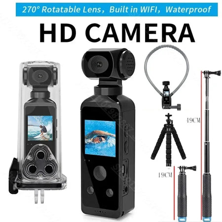 DIXSG 4K Ultra HD Pocket Action Camera &ndash; 270 Degree Rotatable Design