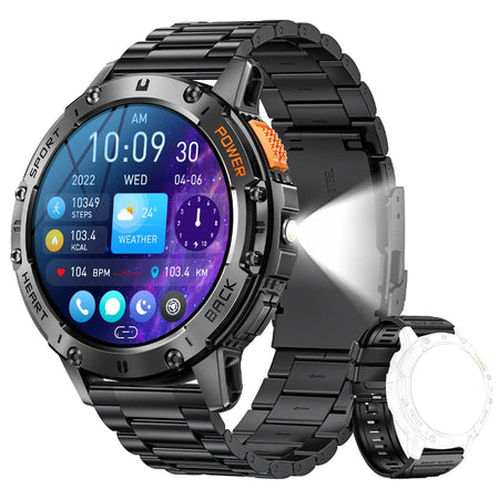 Android iOS AMOLED Smart Watch Men &ndash; Ultra Lightweight steel black