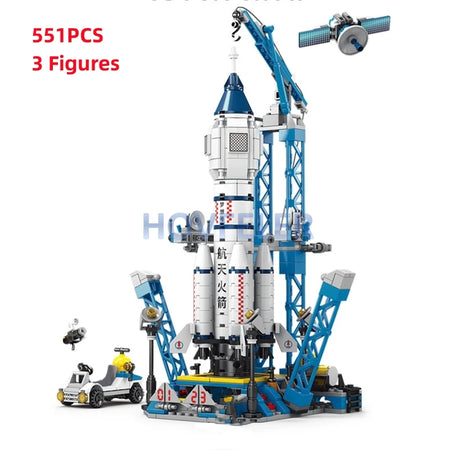 HOVFELER City Shuttle Satellite Rocket Building Blocks Set with Astronaut Figure 551Pcs  NO BOX 8865 / CHINA
