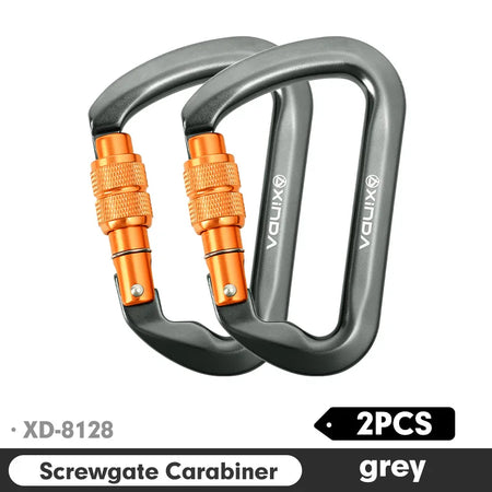 Xinda Outdoor Carabiner &ndash; 30kN Load Capacity Aluminum Alloy Screw Gray 2
