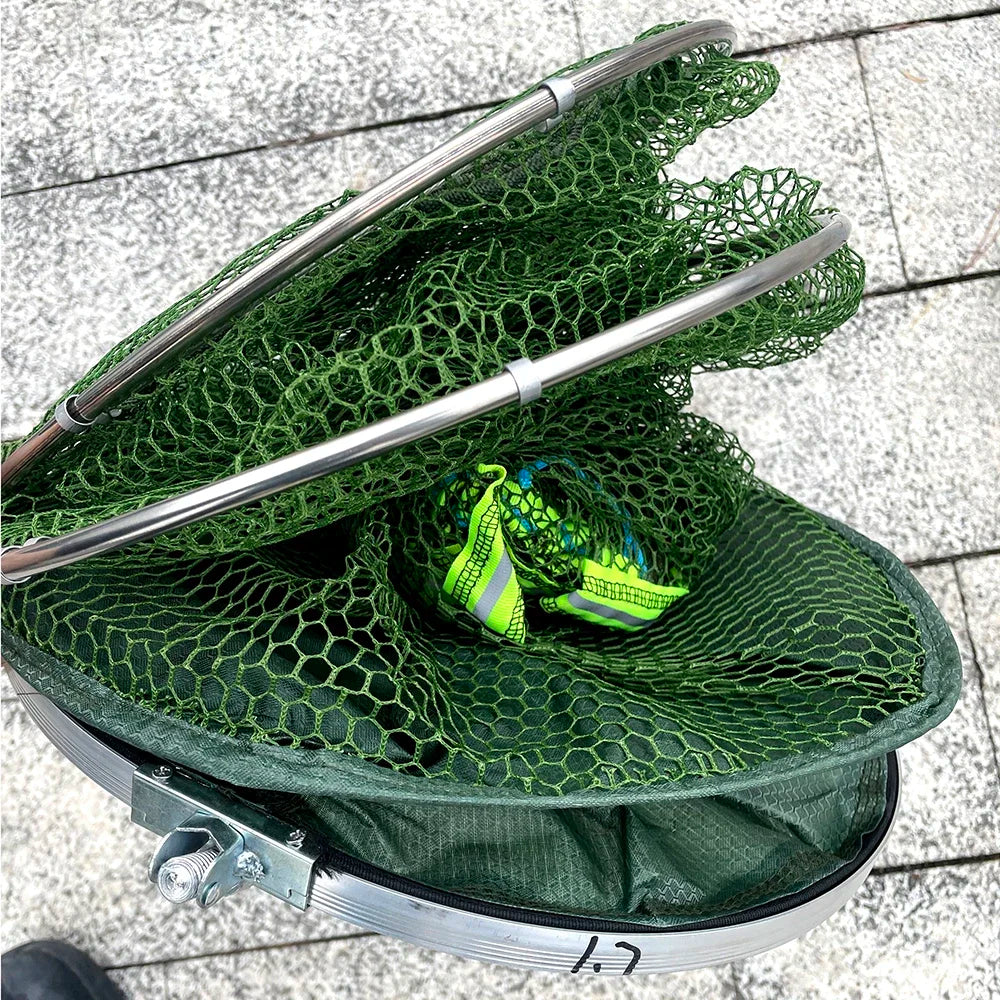 Folding Fishing Net - Durable Shrimp &amp; Crab Catcher with Stainless Steel &amp; Nylon