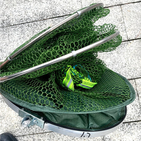 Folding Fishing Net - Durable Shrimp &amp; Crab Catcher with Stainless Steel &amp; Nylon