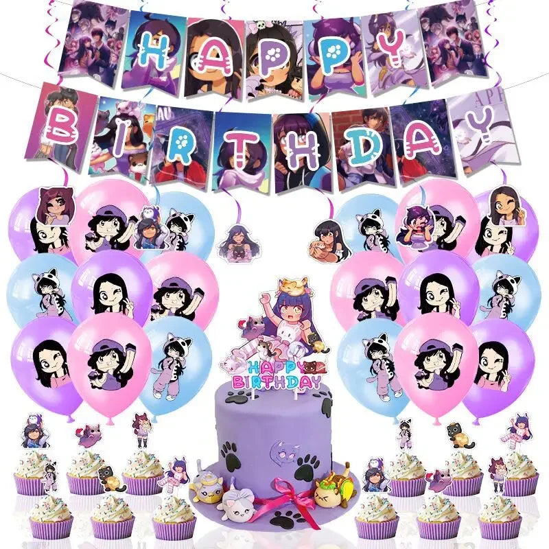 Aphmau Plushies Birthday Party Decoration Set