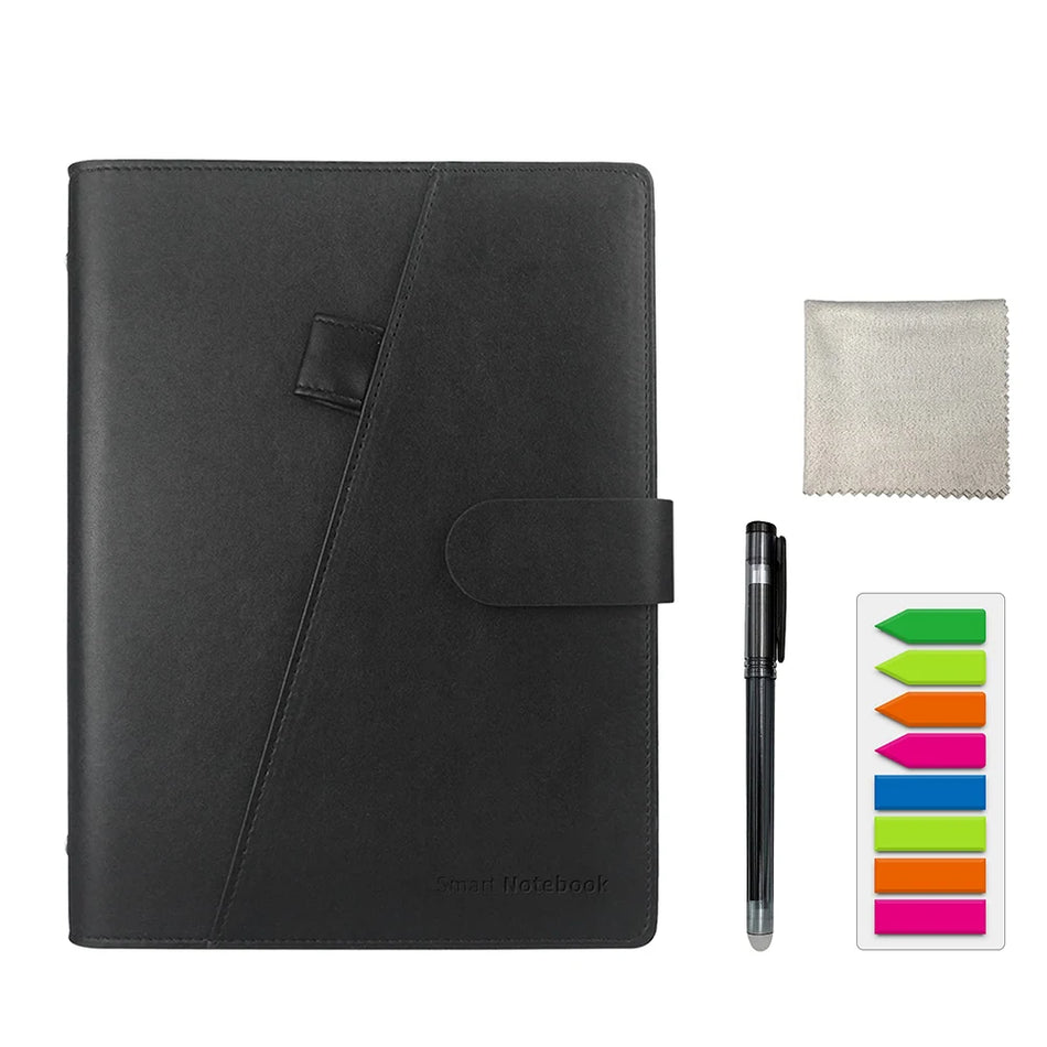 A5 PU Leather Reusable Smart Notebook With Storage Pen