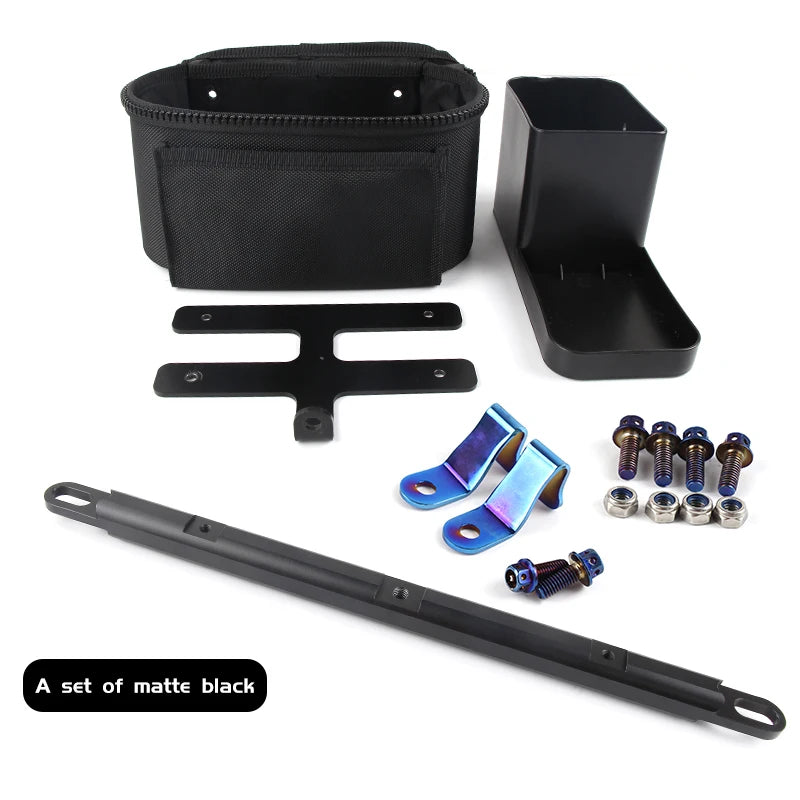 Motorcycle Handlebar Water Bottle Holder &ndash; Convenient Drink Storage for Riding matte black SET