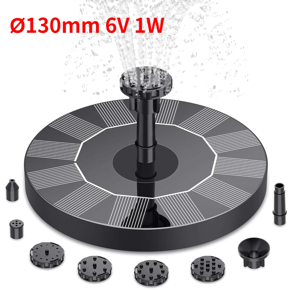 1W/1.5W/2.5W Outdoor Solar Fountain Kit &ndash; Six Nozzle System 1W