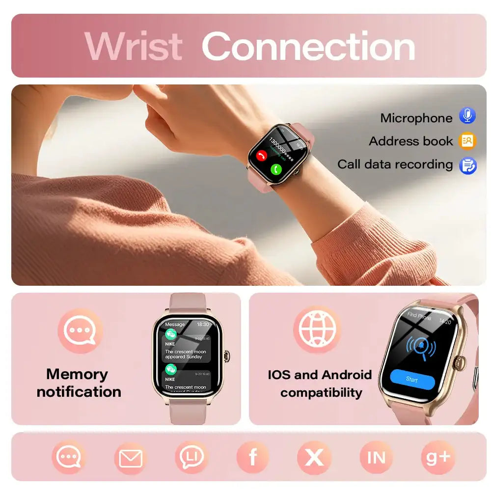 LAXASFIT 2025 Smart Watch 24 Hour Health Monitoring Bluetooth