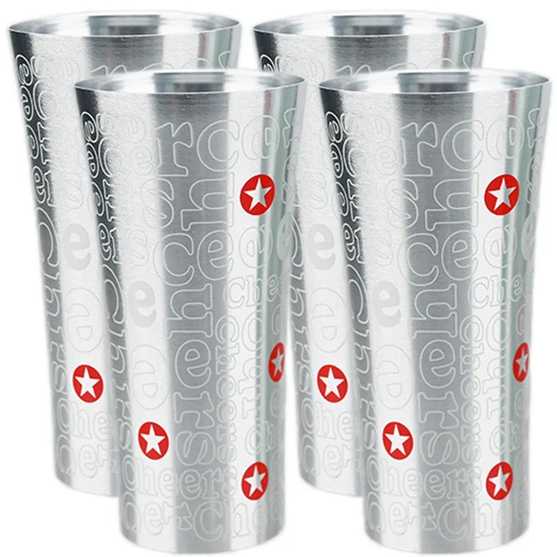 Color Changing Aluminum Beer Cup - Hammered Travel Mug A-4Pcs / 360ml