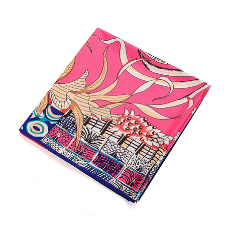 POBING Luxury Twill Silk Scarf &ndash; Elegant Animal Prints