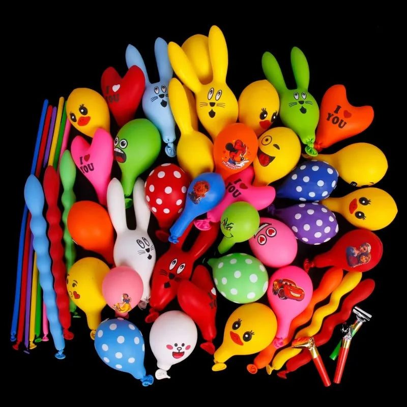 50/100Pcs 3D Cartoon Animal Balloons - Cute Duck Rabbit