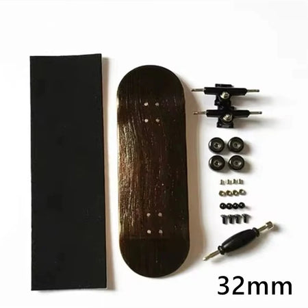 Maple Wooden Fingerboard Complete &ndash; Durable Mini Skateboard 32mm black