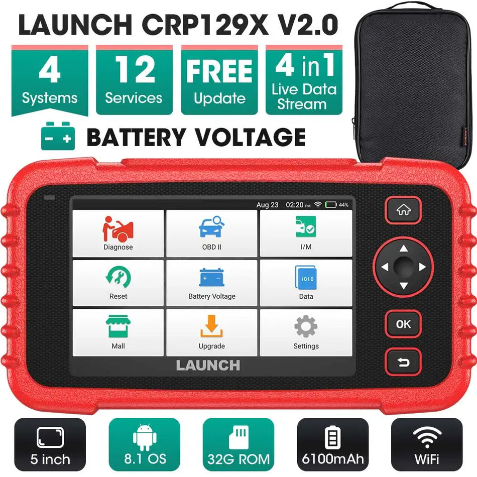 Launch CRP129X V2.0 OBDII Diagnostikskanner Med Android 8.1