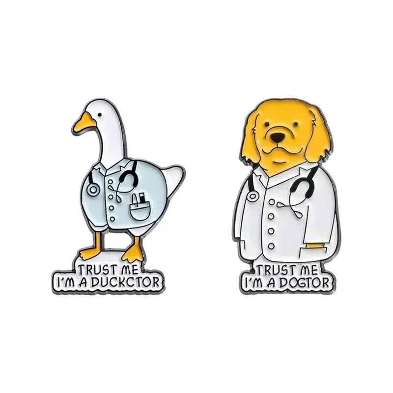 Vet Enamel Pins Stethoscope Dogtor Brooch - Ultra Cute Gift set