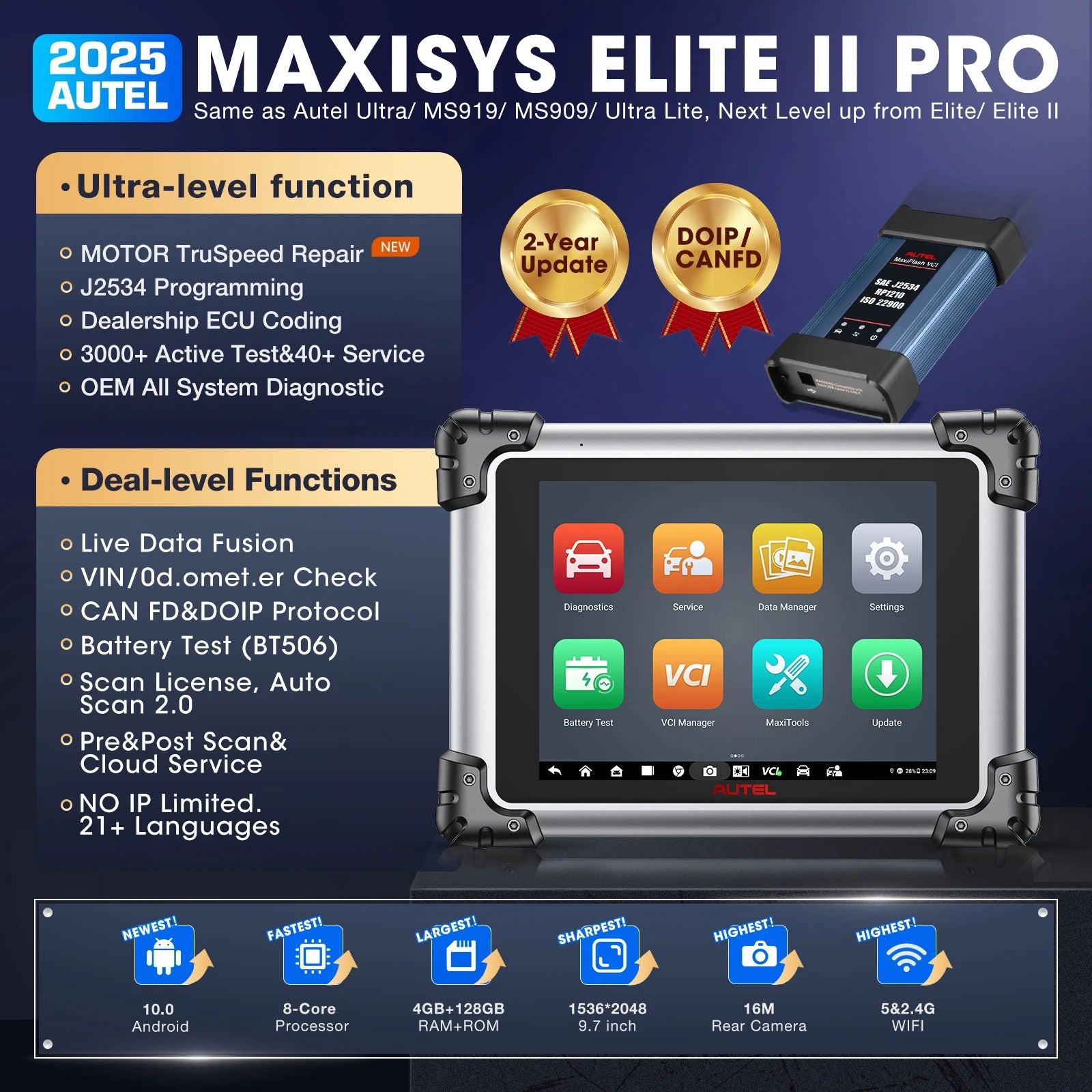 Autel MaxiSys Elite II Pro &ndash; Fast J2534 ECU Programming