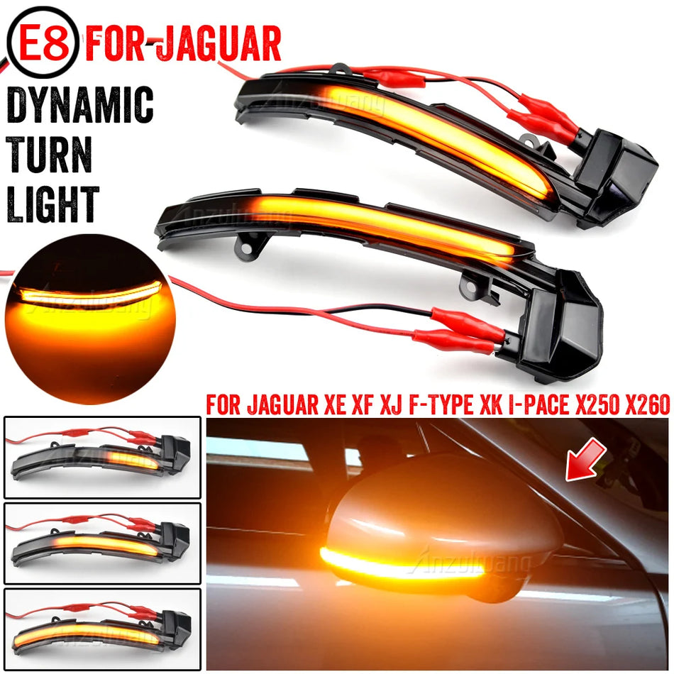 Side Mirror LED Turn Signal Lights for Jaguar XE XF XJ F-Type