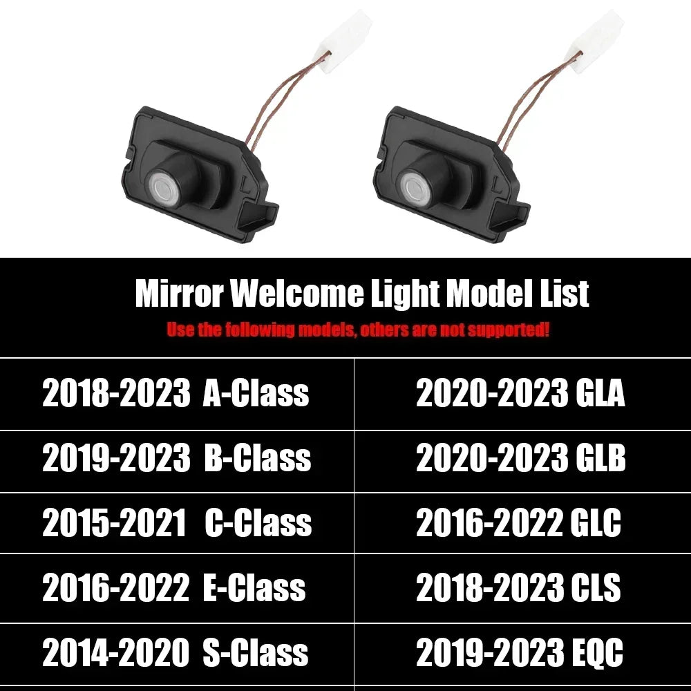 LED Angel Wings Welcome Light for Mercedes-Benz GLA GLB GLC GLS EQC A-Class B-Class C-Class E-Class S-Class