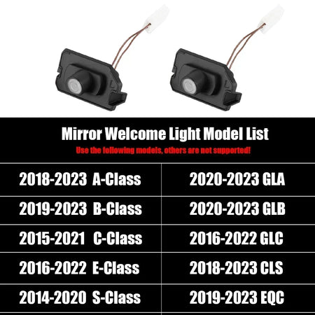 LED Angel Wings Welcome Light for Mercedes-Benz GLA GLB GLC GLS EQC A-Class B-Class C-Class E-Class S-Class