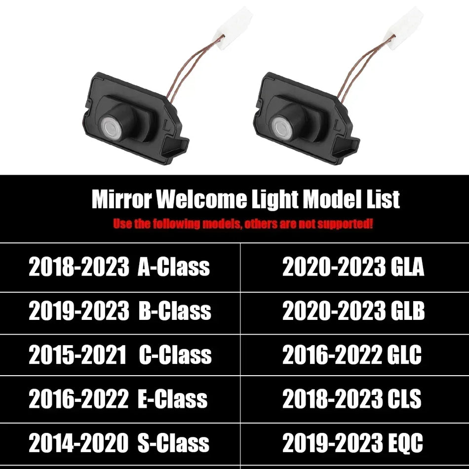 LED Angel Wings Welcome Light for Mercedes-Benz GLA GLB GLC GLS EQC A-Class B-Class C-Class E-Class S-Class