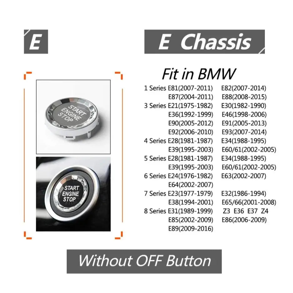 Copertura del Pulsante di Avvio in Cristallo BMW per E87 E60 E83 E84 E89 E90 E91, Cristallo ABS
