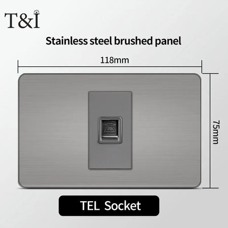 118 Grey Wall Socket USB Type-C Tuya WiFi &ndash; Smart WiFi TEL / Grey
