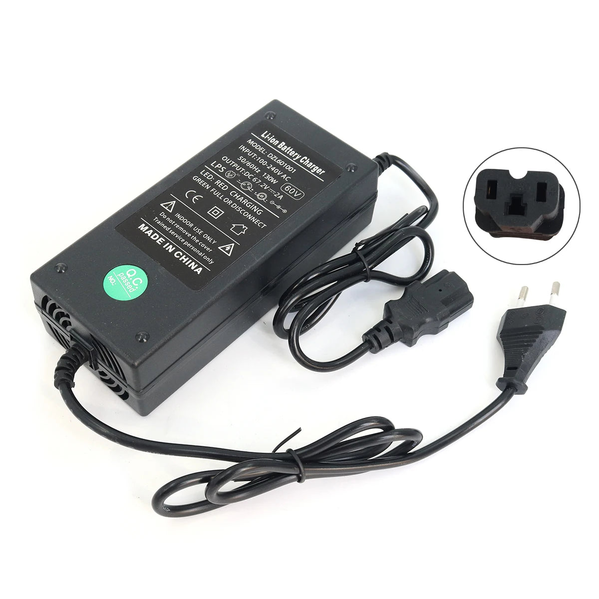 48V 60V Lithium Battery Electric Car Charger for Scooters 60V 2A B