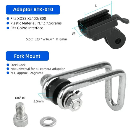 Headlight Holder for XOSS XL400 800 &ndash; Switchable Foot Direction Mount B03B10 / CHINA