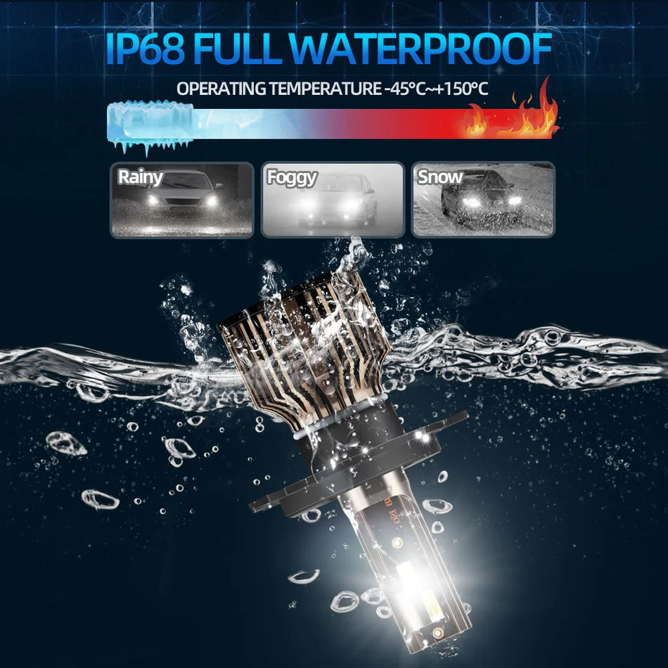 Farol LED BMW F650 F650ST H4 10000LM 6500K CSP 3570 Chips, Lâmpada de Motociclo 12V