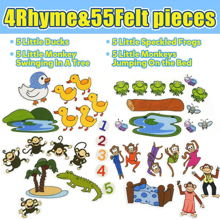 Montessori Animal Felt Board &ndash; 4-in-1 Travel Story Kit