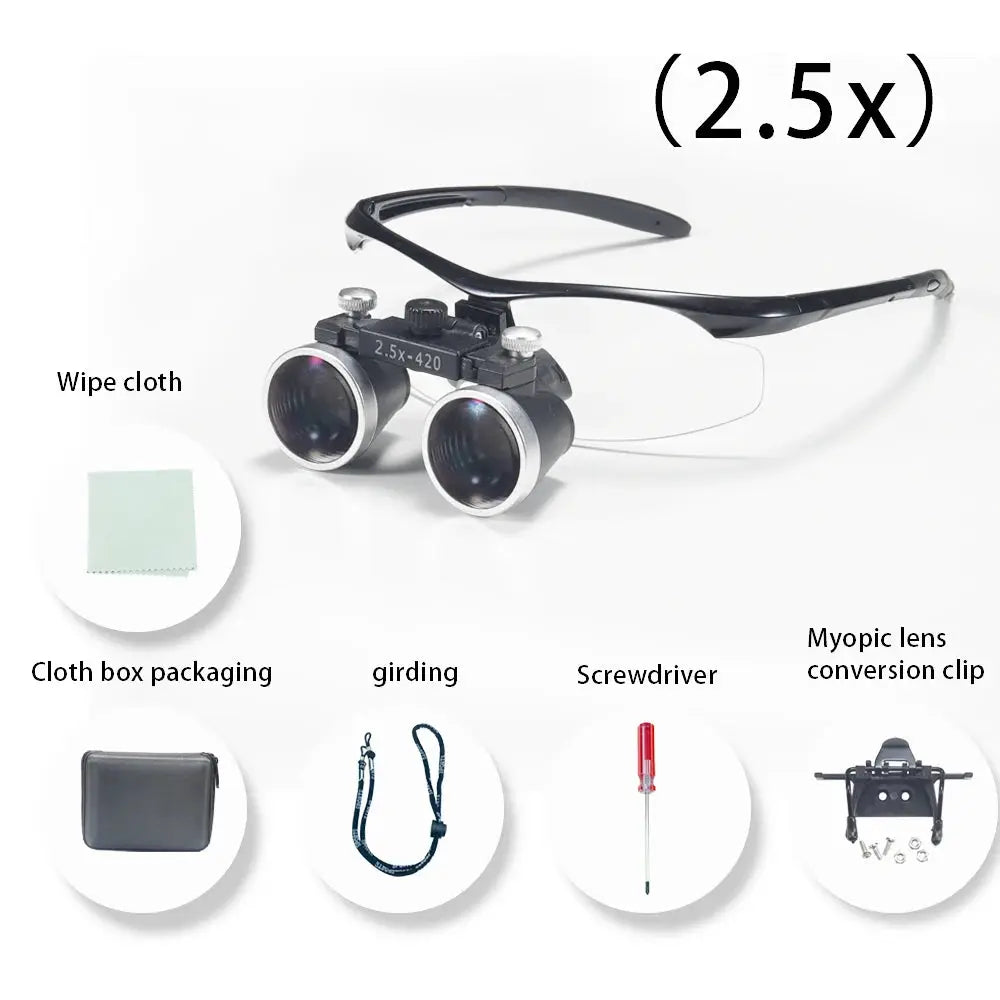 Dentistry Binocular Magnifier 2.5X 3.5X Ultra-lightweight Optical Loupes 320-420mm Magnifying Glass for Dental Surgery by InterCyprus Trading Ltd