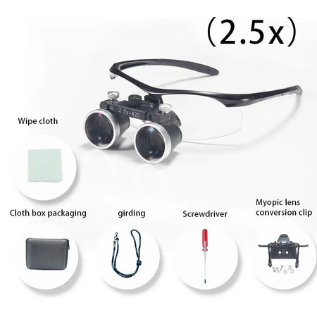 Dentistry Binocular Magnifier 2.5X 3.5X Ultra-lightweight Optical Loupes 320-420mm Magnifying Glass for Dental Surgery by InterCyprus Trading Ltd