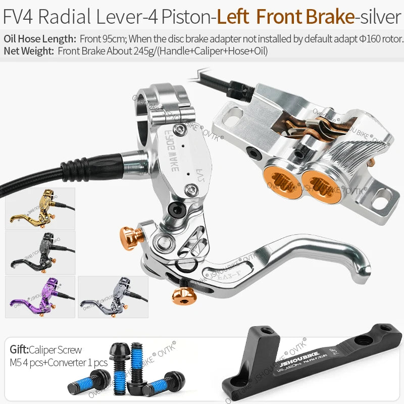 Frog Wake FV-4 MTB Hydraulic Disc Brake Kit &ndash; Four-Piston RA-LF-SR / CHINA