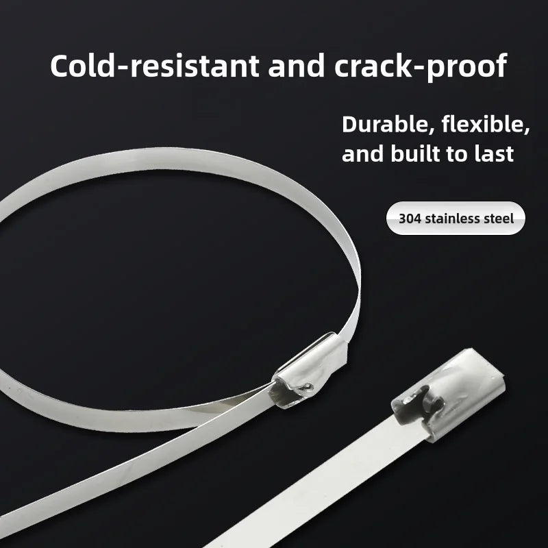 Heavy Duty Self-Locking Stainless Steel Cable Ties - Heat Proof &amp; Reusable
