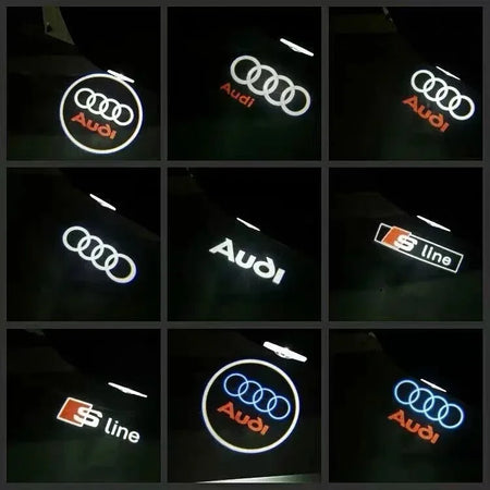 LED Car Door Logo Projector Lights for Audi A3 A4 A6 A5 Q5 SLINE QUATTRO RS Models - 2/4 Pack